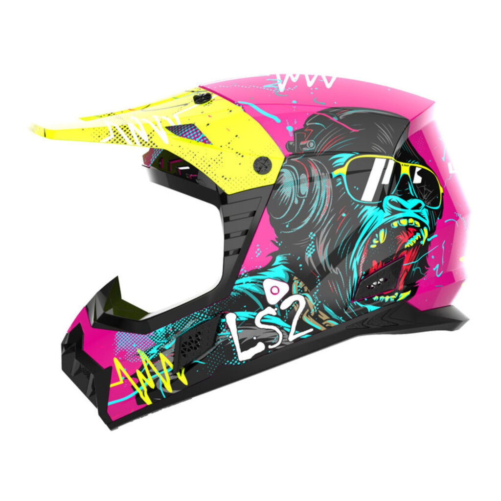 LS2 MX706J COZ GorillaYouth Motocross Helmet Gloss Purple
