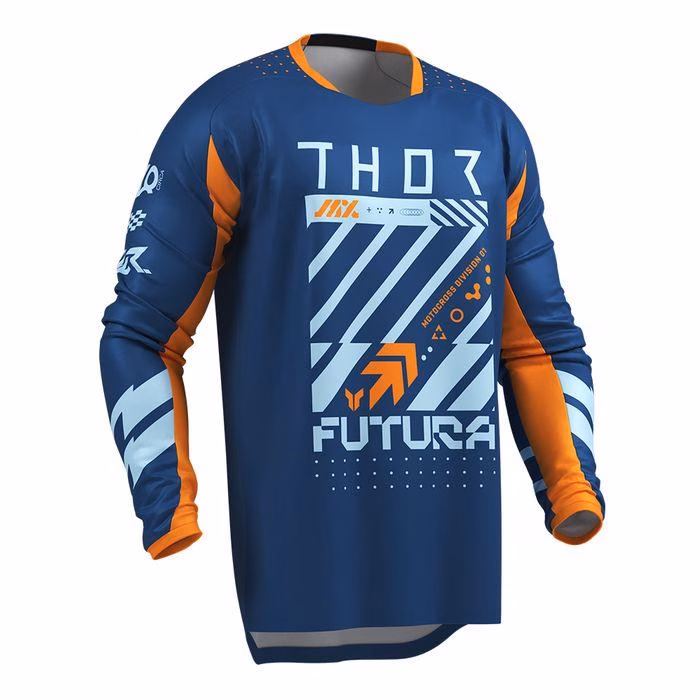 Thor MX Launchmode Futura Motocross Jersey Navy/Orange