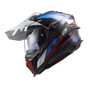 LS2 MX701 C Explorer Carbon Frontier Adventure Helmet Black / Blue - Image 3