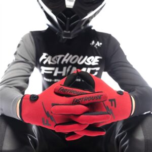 Fasthouse Carbon Eternal Motocross Gloves Youth Red - Image 4