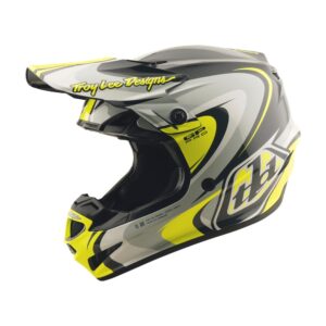 Troy Lee Designs GP Pro Crossover Motocross Helmet Grey/Flo Yellow - Image 1