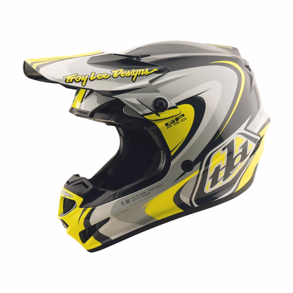 Troy Lee Designs GP Pro Crossover Motocross Helmet Grey/Flo Yellow