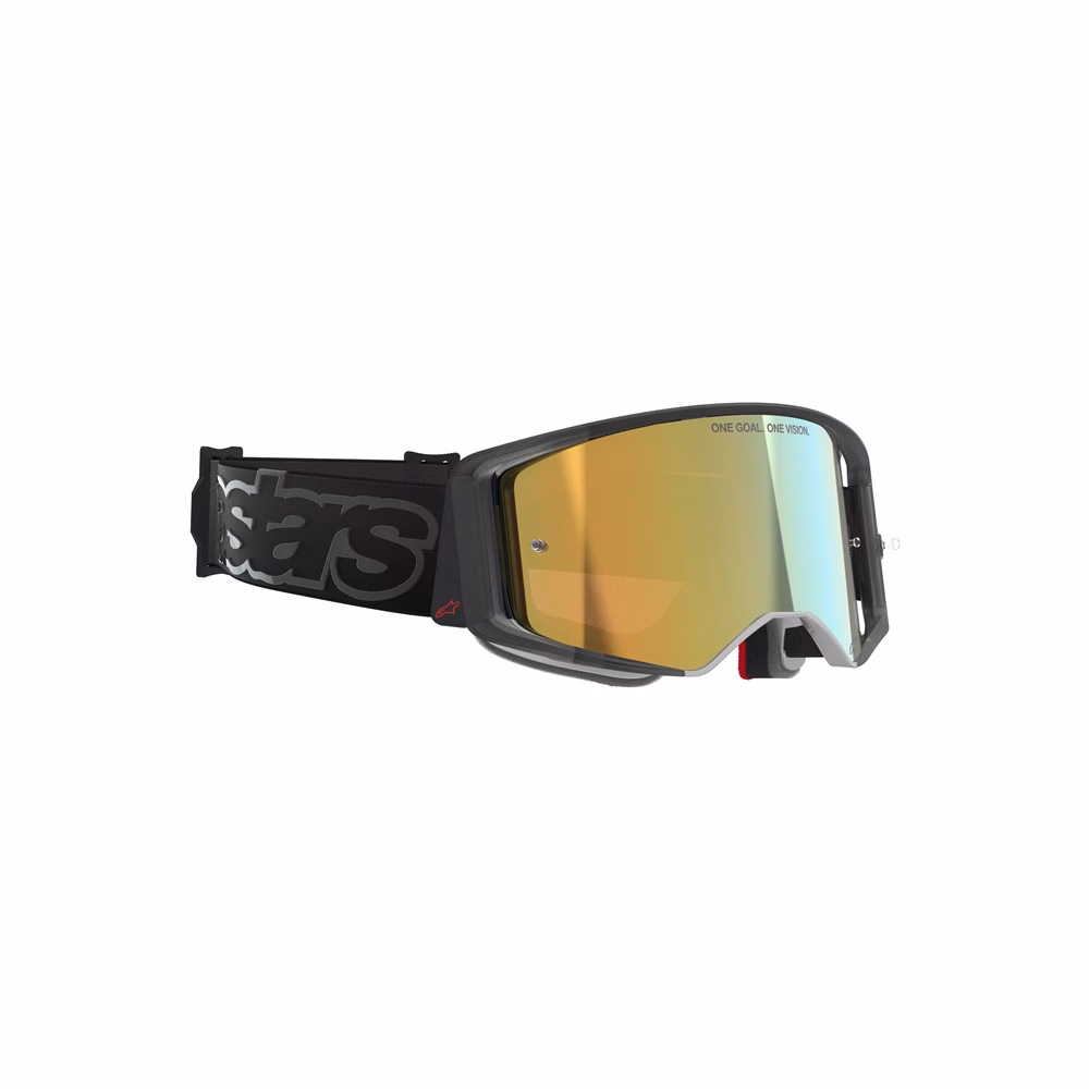 Alpinestars Supertech Vision Vista Motocross Goggles Black - Mirror Gold Lens