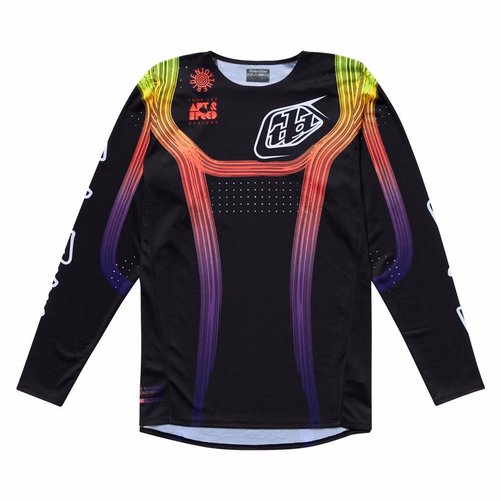 Troy Lee Designs SE Pro Striples Motocross Jersey Black/Multi Youth