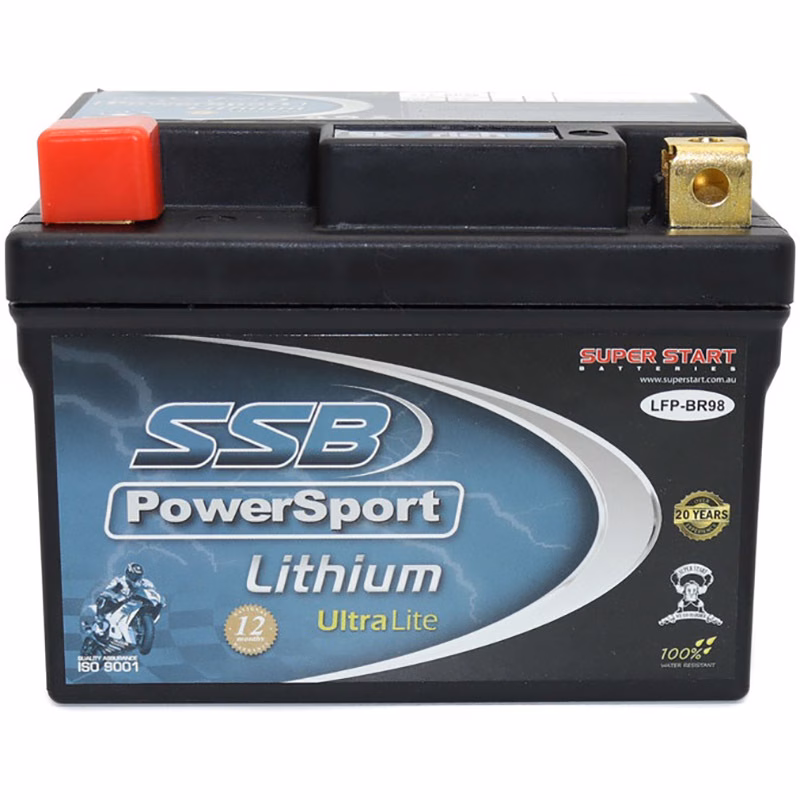 MOTORCYCLE AND POWERSPORTS BATTERY LITHIUM ION PHOSPHATE 12V 160CCA BY SSB HIGH PERFORMANCE