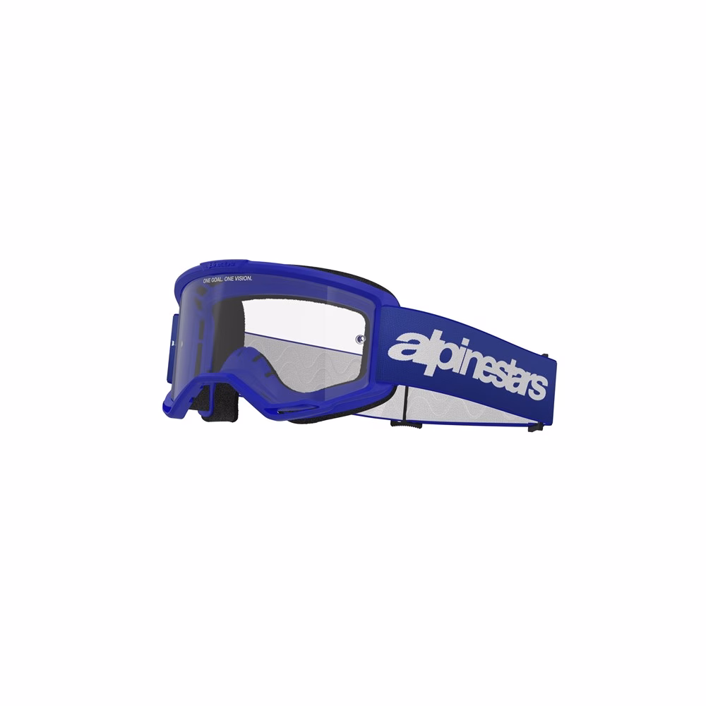 Alpinestars Vision 3 Wordmark Motocross Goggle Blue - Clear Lens