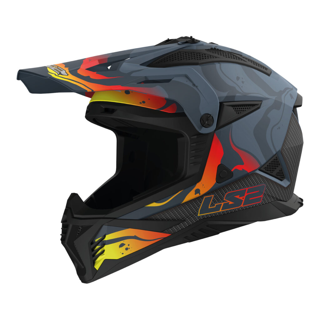 LS2 MX708 Fast II Wash Motocross Helmet Dark Grey / Red