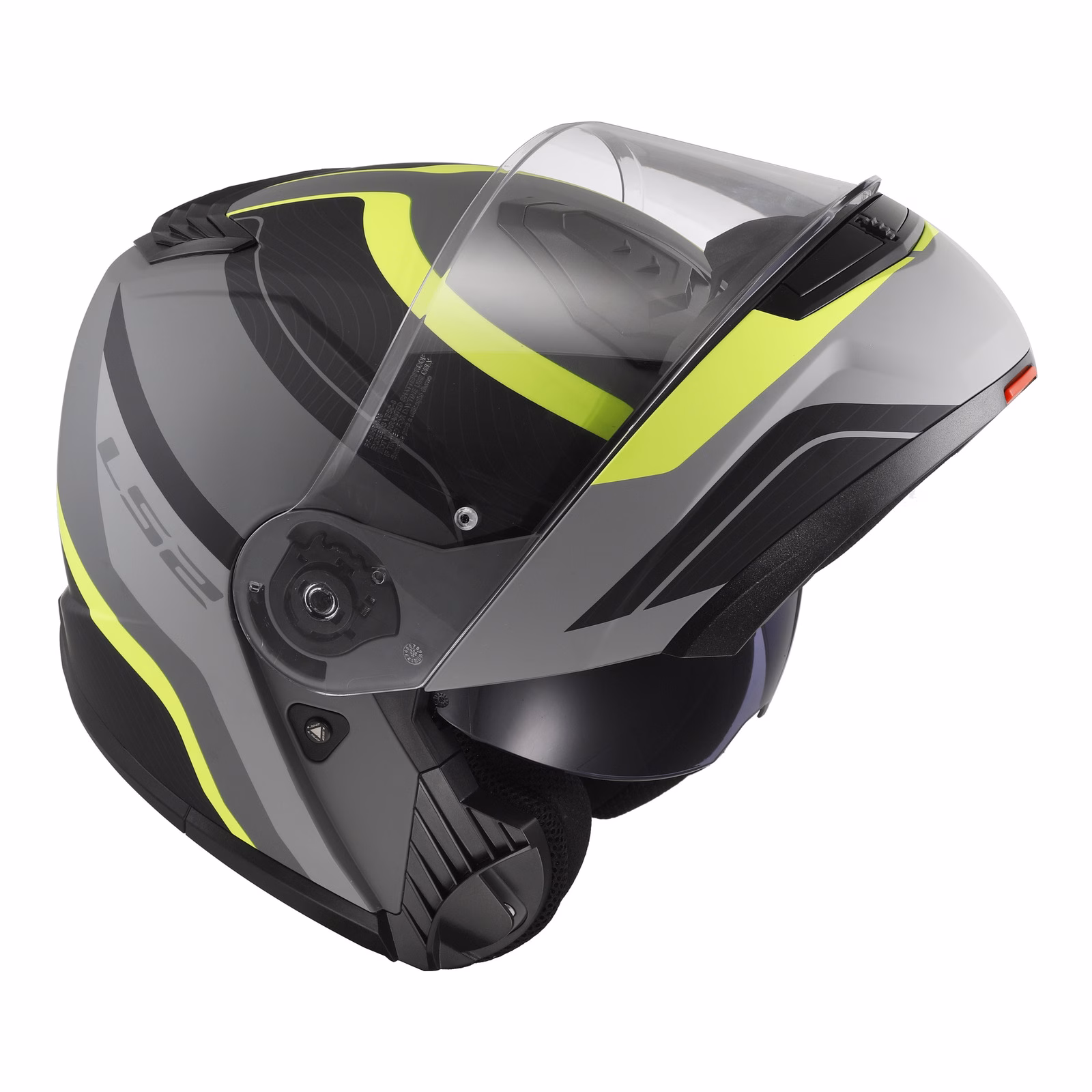 LS2 FF908 Strobe II Monza Flip Front Helmet Matte Black / Hi-Vis Yellow - Image 6