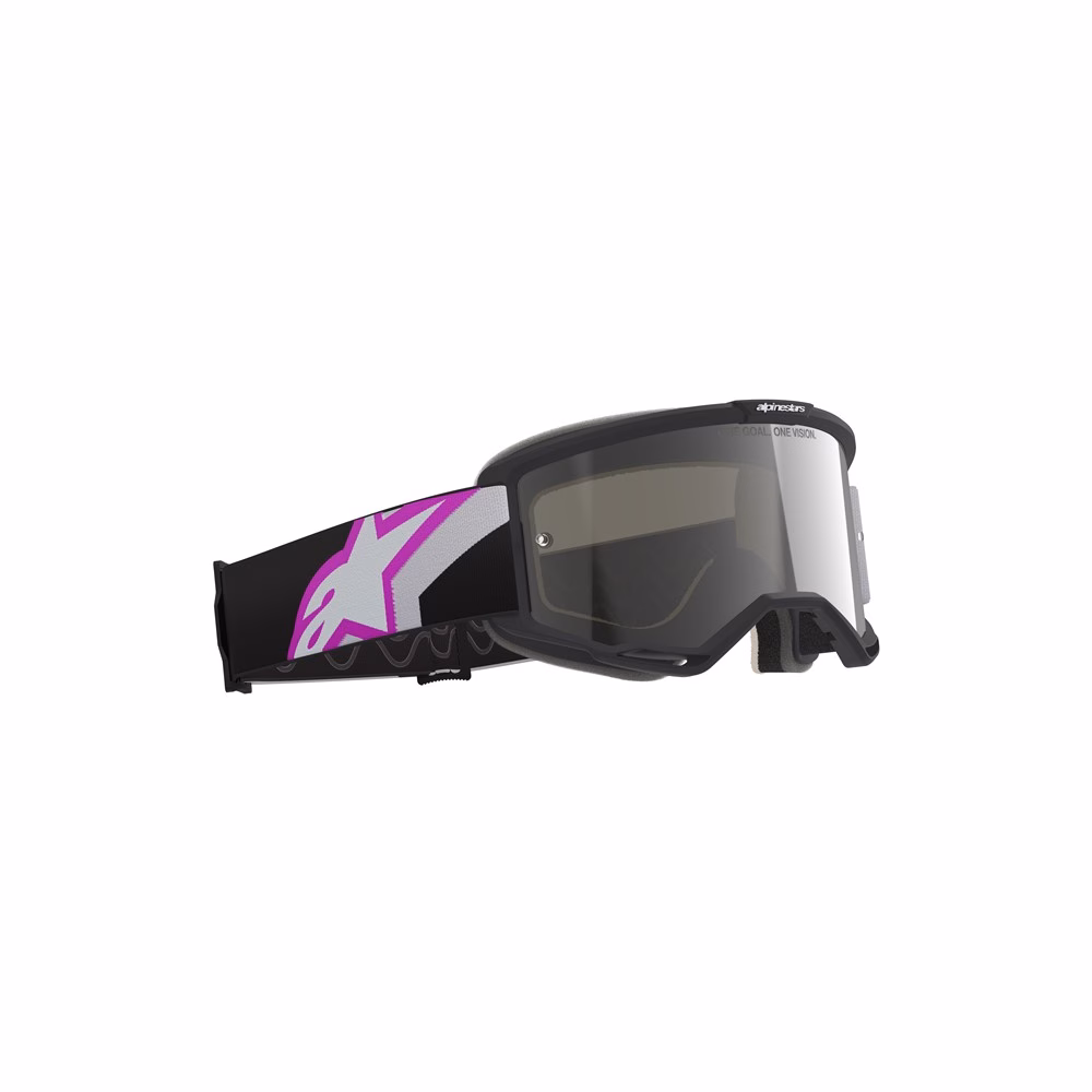 Alpinestars Vision 5 Corp Motocross Goggles Light Gray/Purple - Mirror Silver Lens