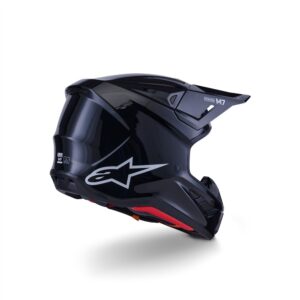 Alpinestars S-M7 Motocross Helmet Solid Gloss Black - Image 2