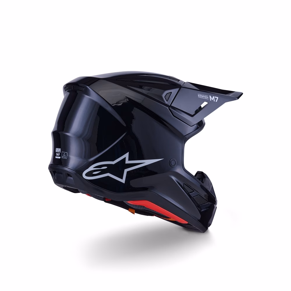 Alpinestars S-M7 Motocross Helmet Solid Gloss Black