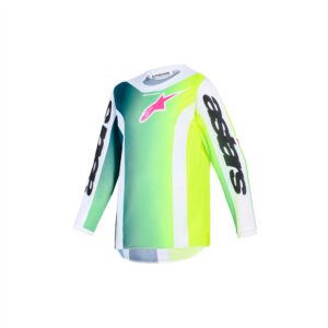 Alpinestars Fluid Portl Motocross Jersey Youth Green/White/Black - Image 1