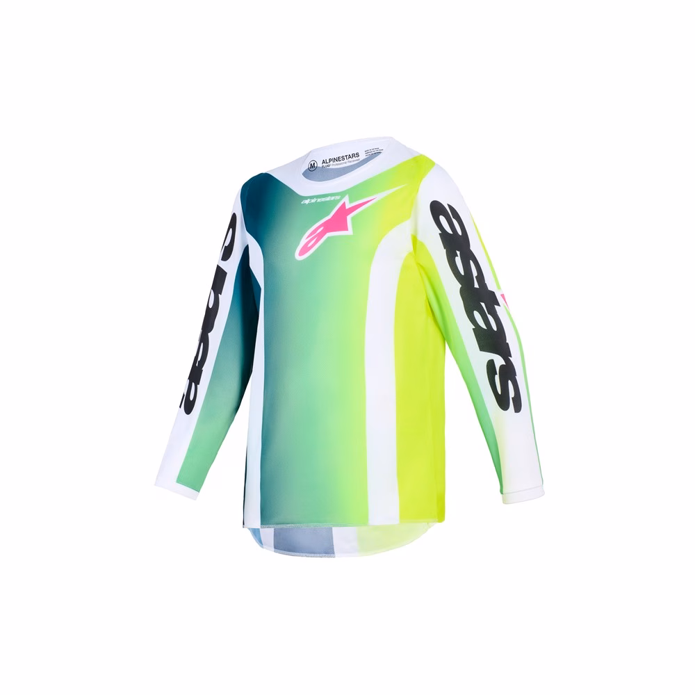 Alpinestars Fluid Portl Motocross Jersey Youth Green/White/Black