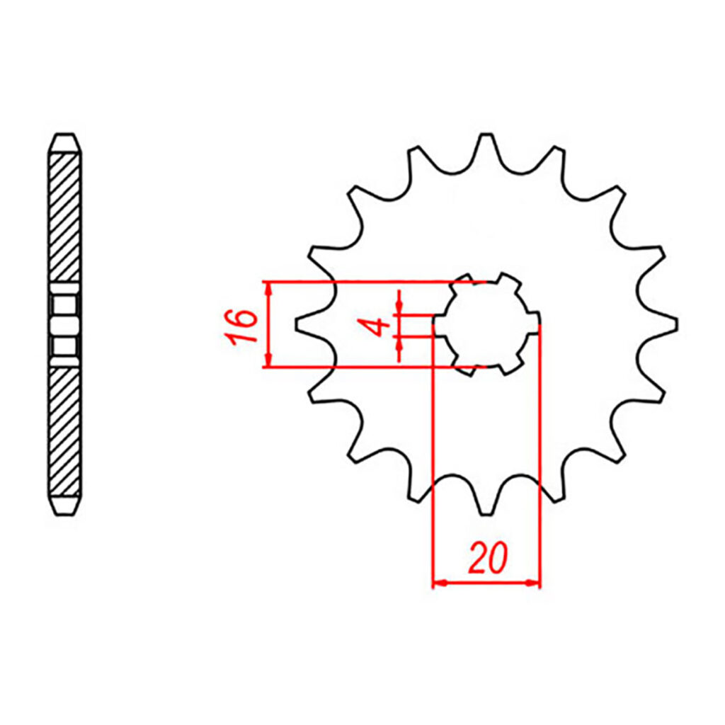 MTX 416 Steel Front Sprocket #428 (14T)