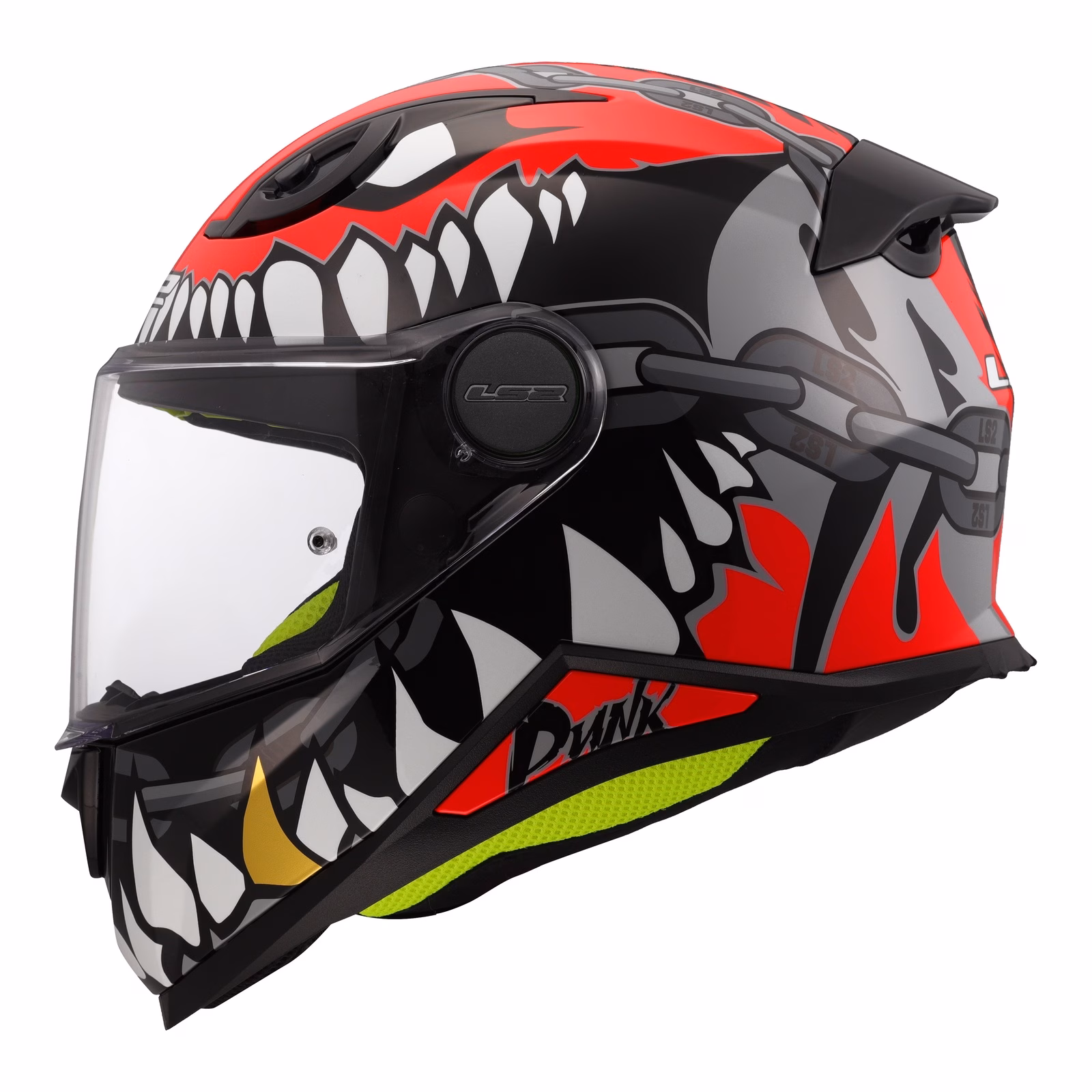 LS2 FF812 KID Punk Road Helmet - Grey / Red - Image 2