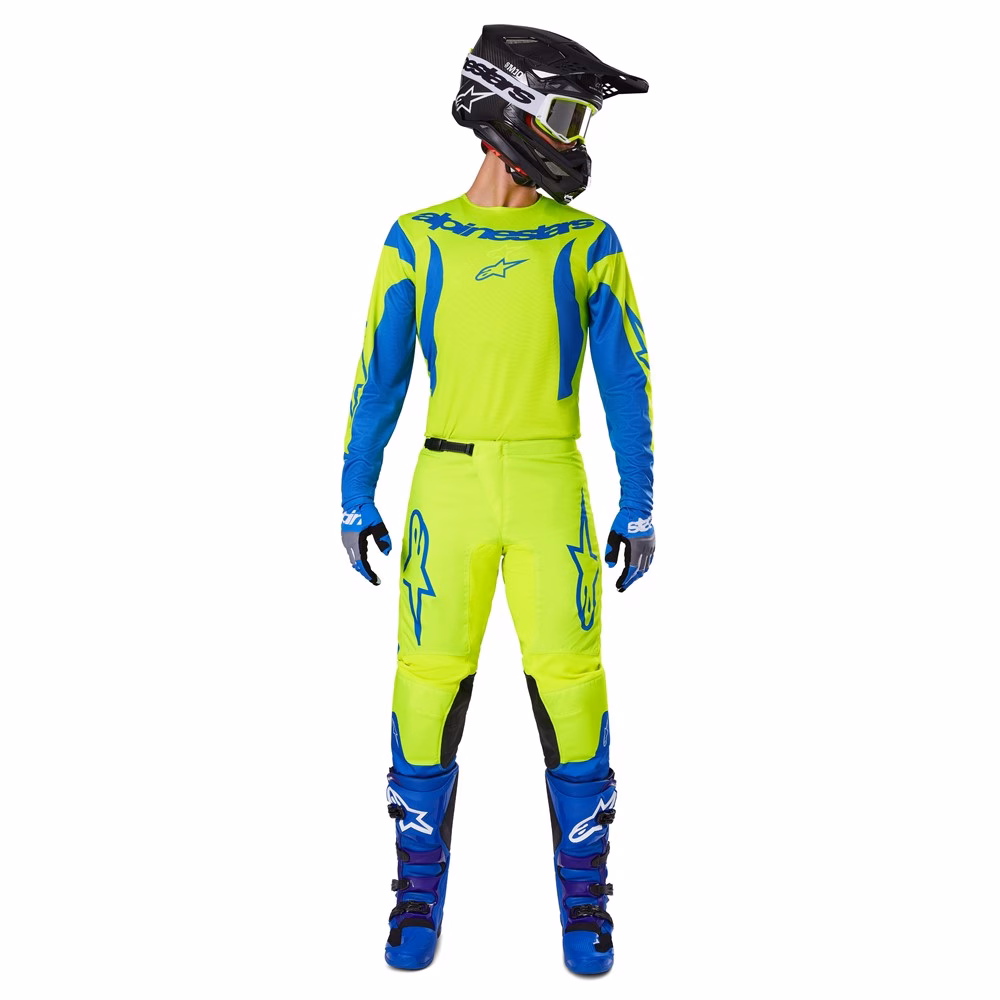 Alpinestars Fluid Haul Motocross Jersey Yellow Fluoro/Blue