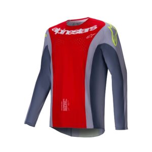 Alpinestars Techstar Melt Motocross Jersey Bright Red/Grey - Image 1
