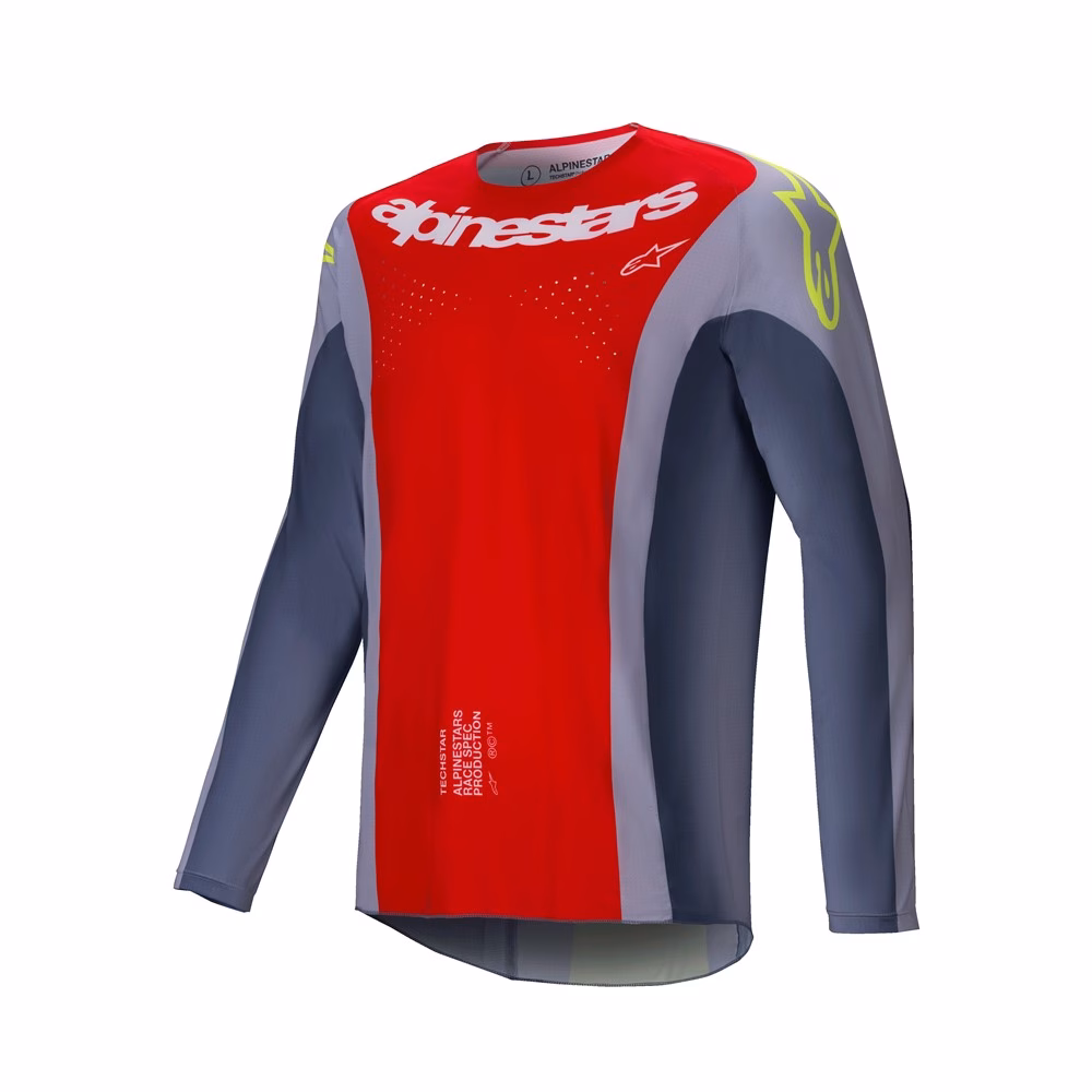 Alpinestars Techstar Melt Motocross Jersey Bright Red/Grey