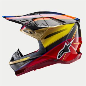 Alpinestars Supertech S-M10 Motocross Helmet Era Gold/Yellow/Rio Red Gloss - Image 2