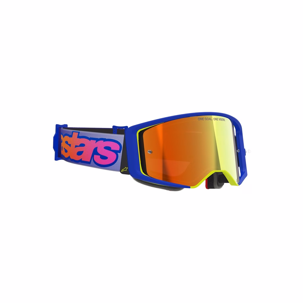 Alpinestars Supertech Vision Vista Motocross Goggles Blue/Yellow/Purple - Mirror Red Lens