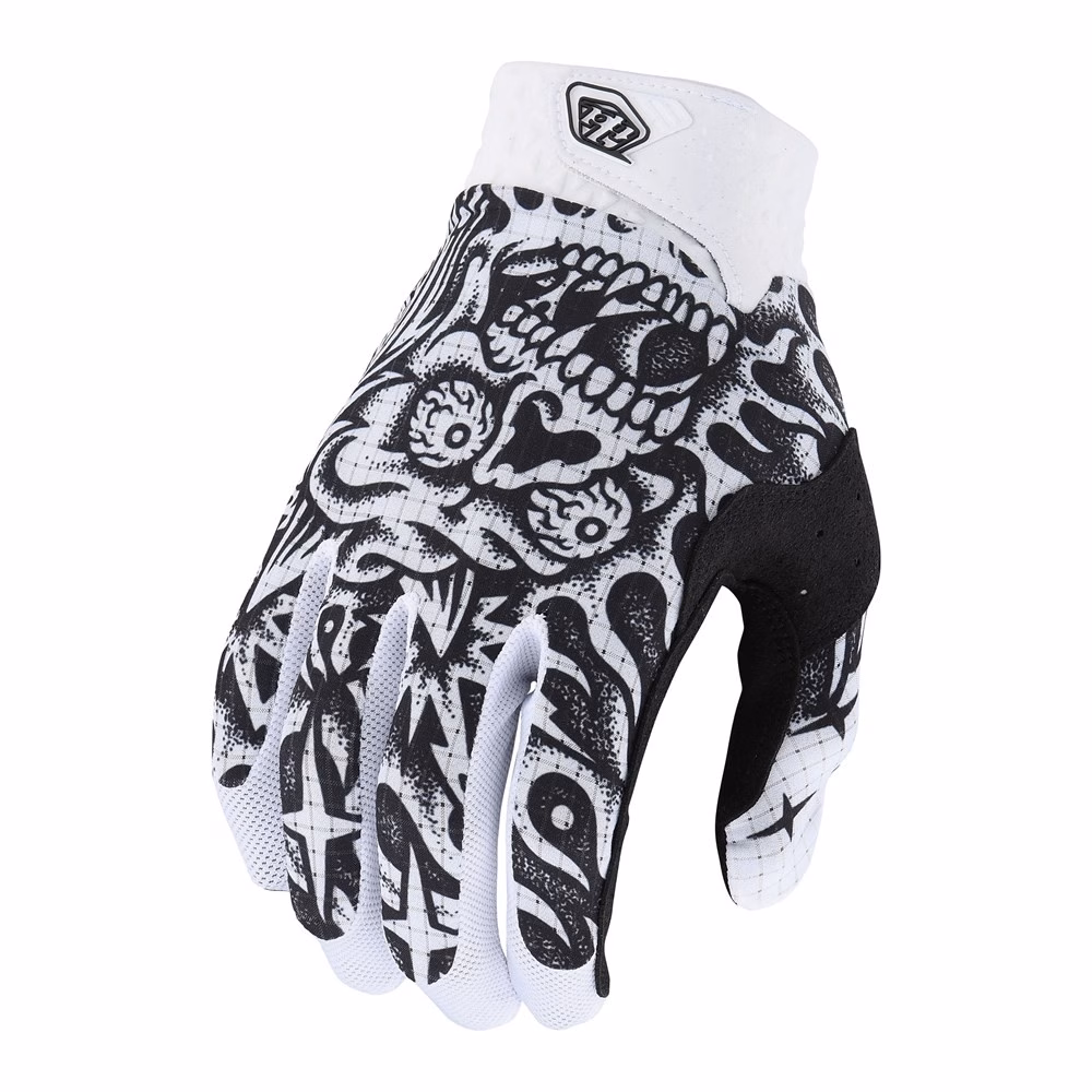 Troy Lee Designs Air Skull Demon Motocross Gloves White/Black