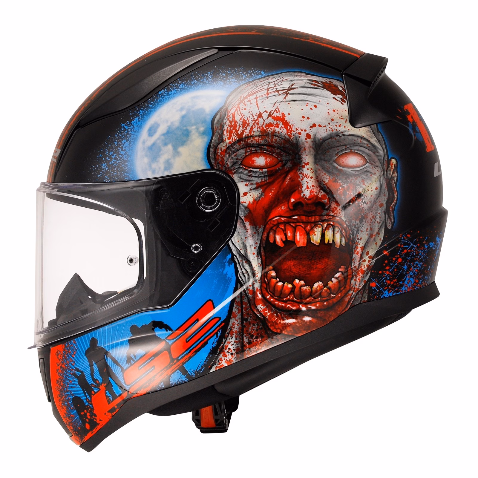 LS2 FF353 Rapid II Zombie Road Helmet Matte Black / Red / White - Image 2
