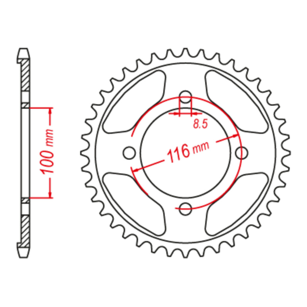 Rear Sprocket OE Steel 462 57T #428