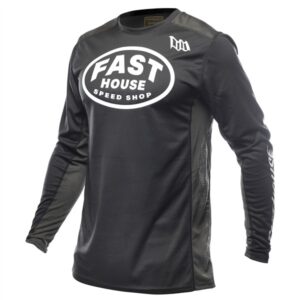 Fasthouse Grindhouse Air-Cooled Ramble Motocross Jersey, Black/Gray - Image 1