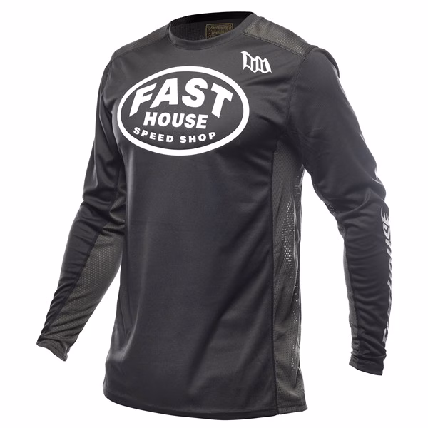 Fasthouse Grindhouse Air-Cooled Ramble Motocross Jersey, Black/Gray