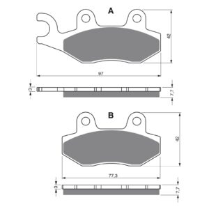BRAKE PADS GOLDFREN OFFROAD RACING GF002 - K5 ( PR46 ) - Image 1
