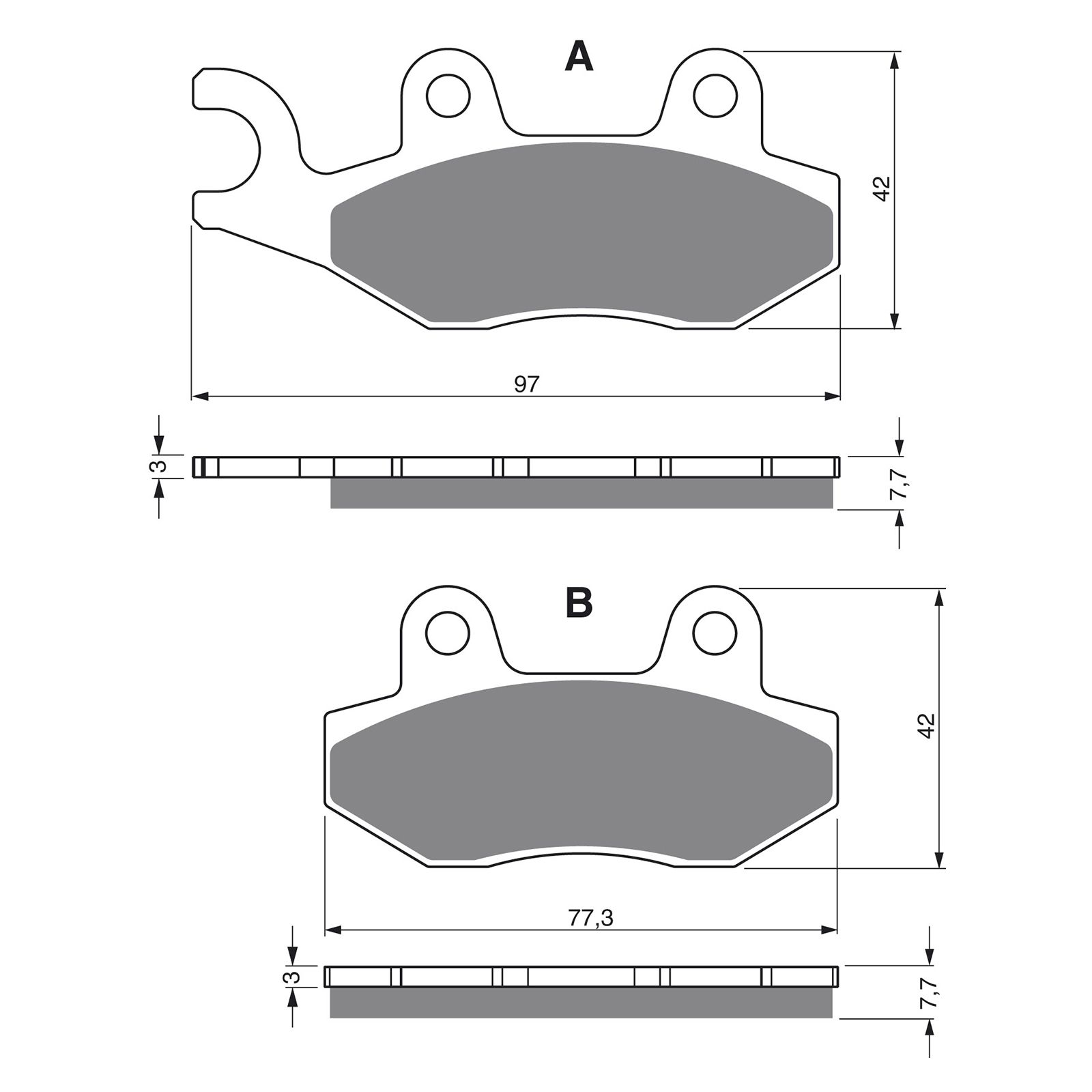 BRAKE PADS GOLDFREN OFFROAD RACING GF002 - K5 ( PR46 ) - Image 1