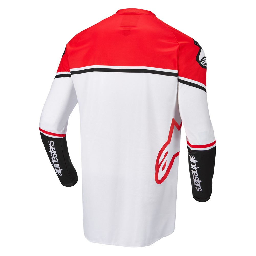 Alpinestars Racer Flagship Motocross Jersey White/Red Fluoro/Black
