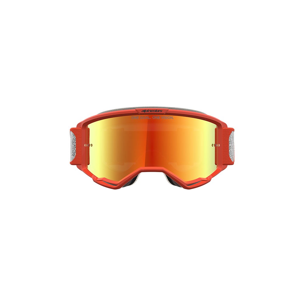 Alpinestars Vision 5 Rora Motocross Goggles SIlver/Orange Mirror Red Lens