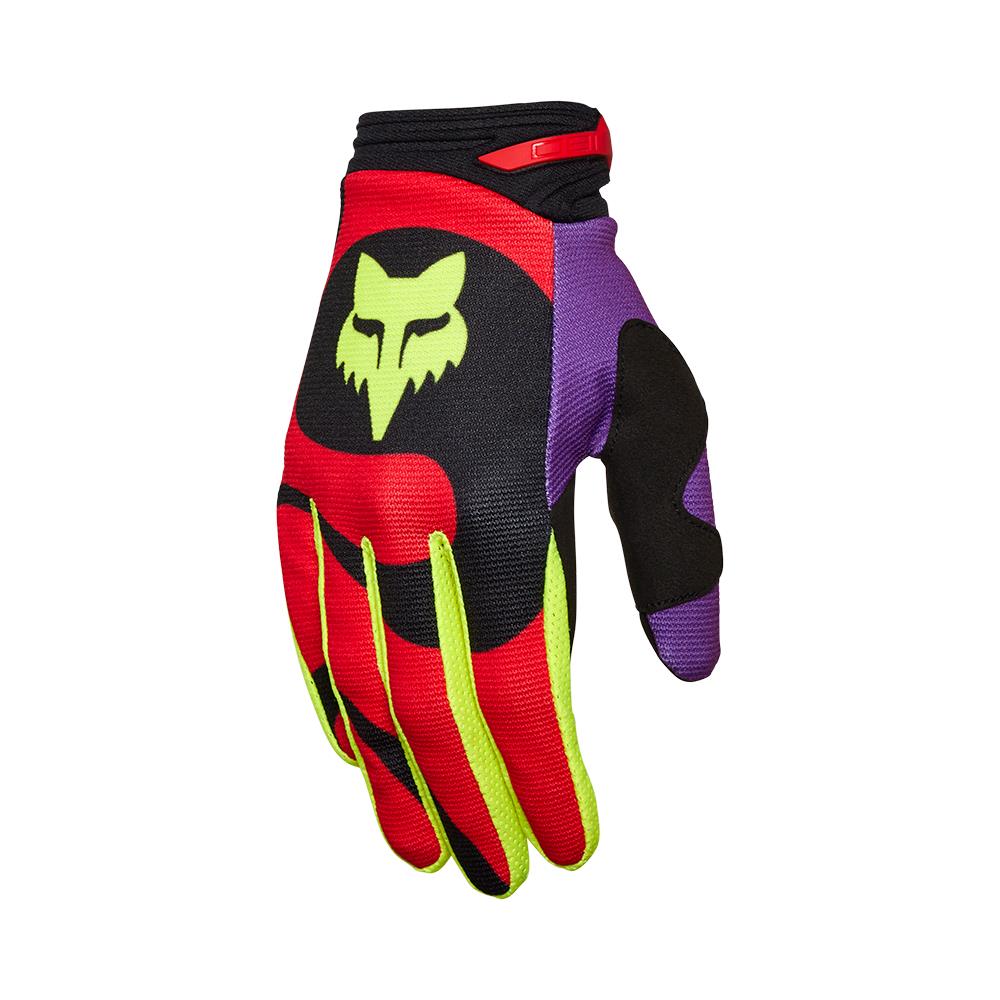 Fox 180 Emotion Motocross Gloves Flo Red