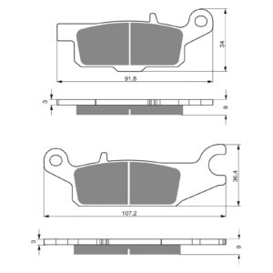 BRAKE PADS GOLDFREN OFFROAD RACING GF255 - K5 ( PR387 ) - Image 1