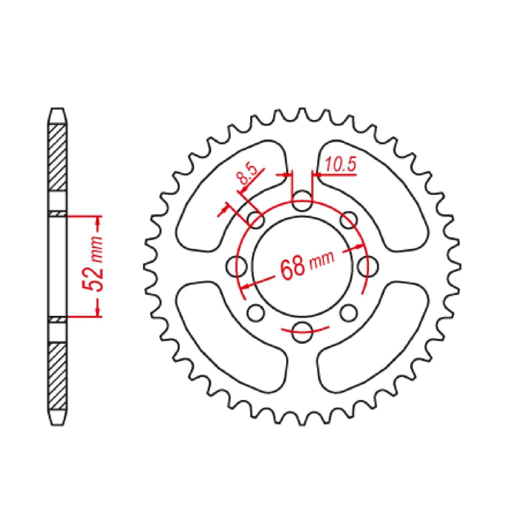 SPKT REAR OE STEEL 801 34T #420
