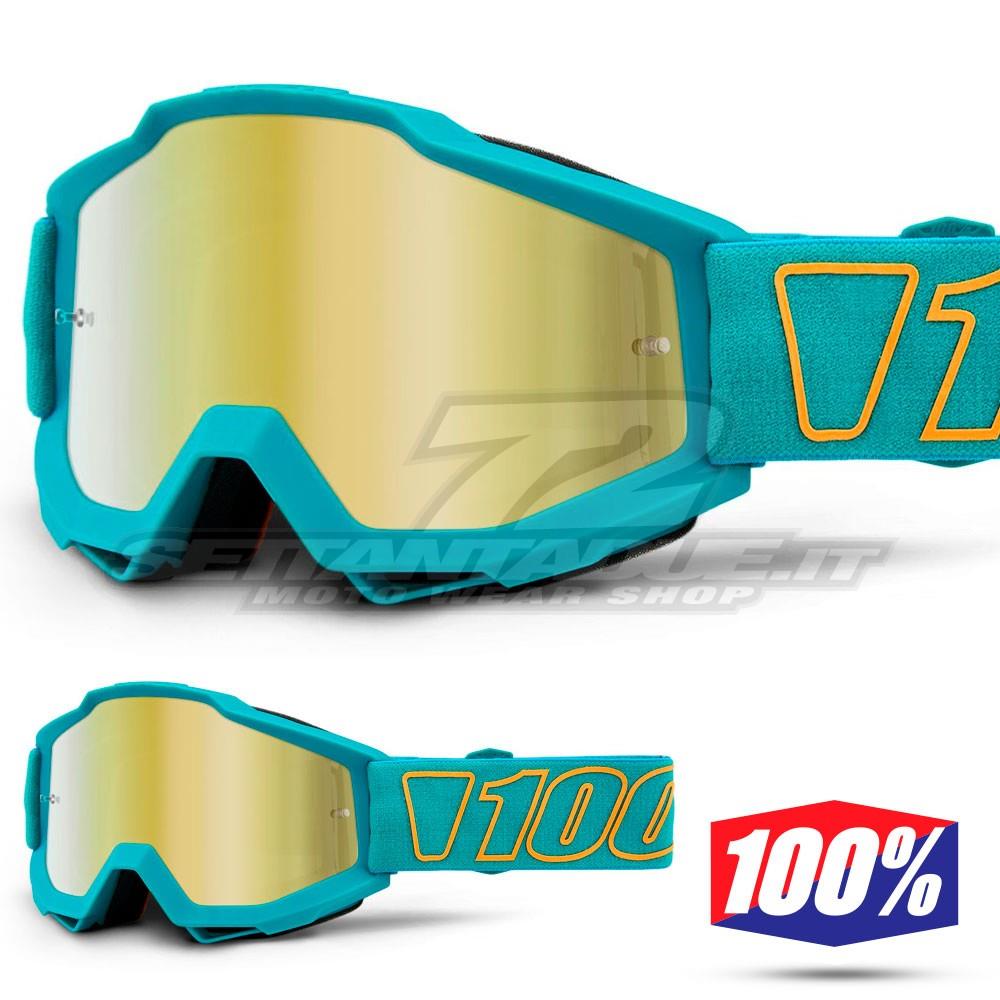 Motocross Goggles 100% Accuri Galak Mirror Gold Lens