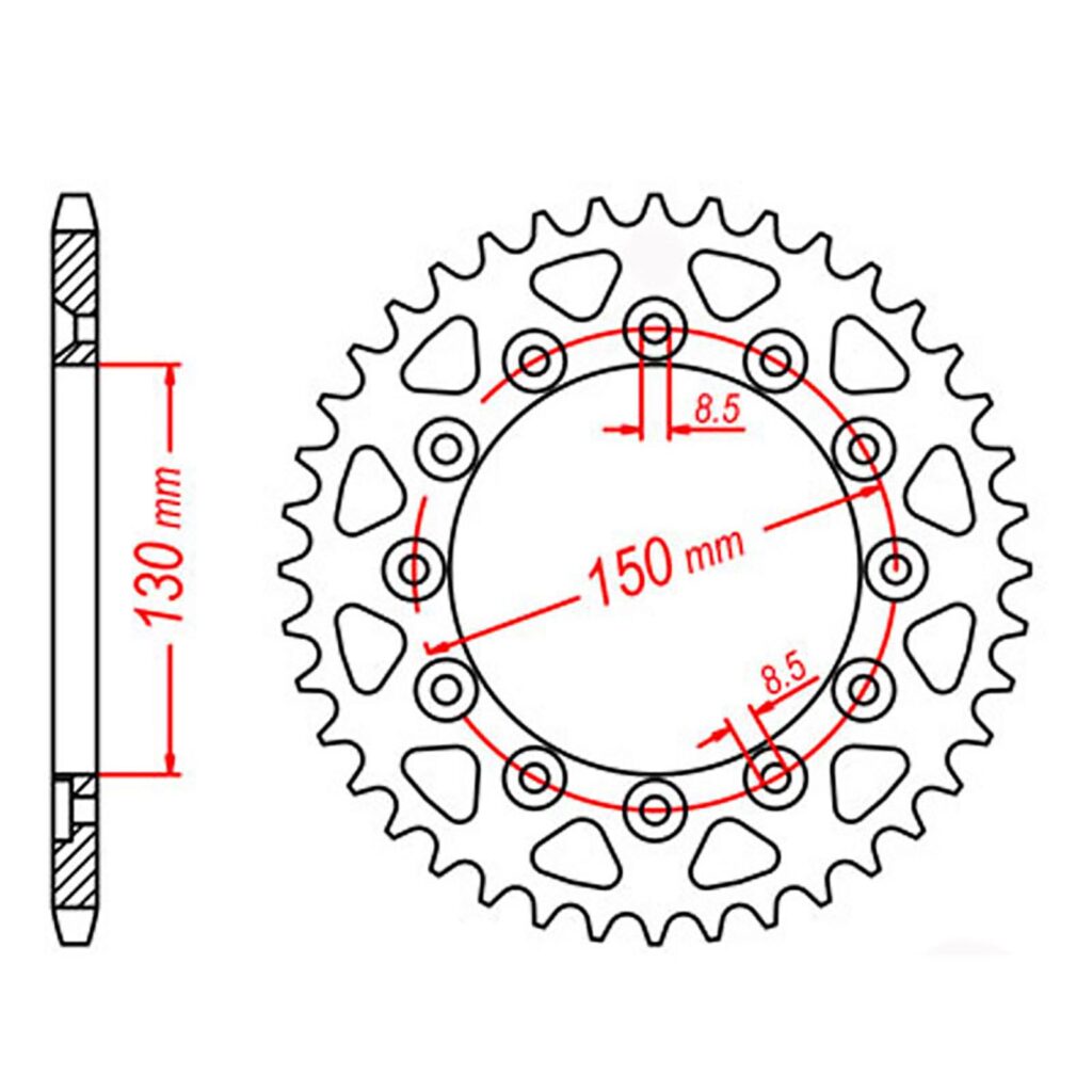 SPKT REAR OE STEEL 245/2 42T #520