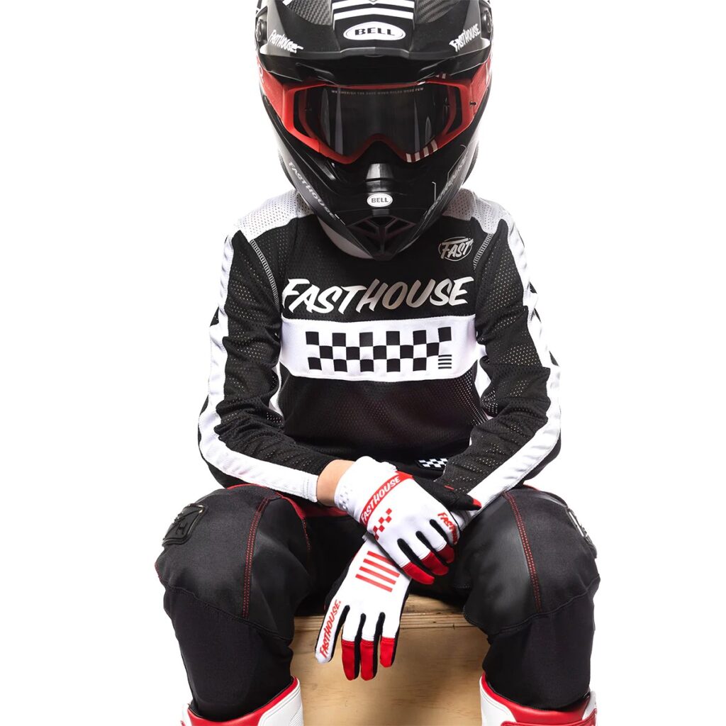Fasthouse Youth Grindhouse Waypoint Motocross Jersey Black/White
