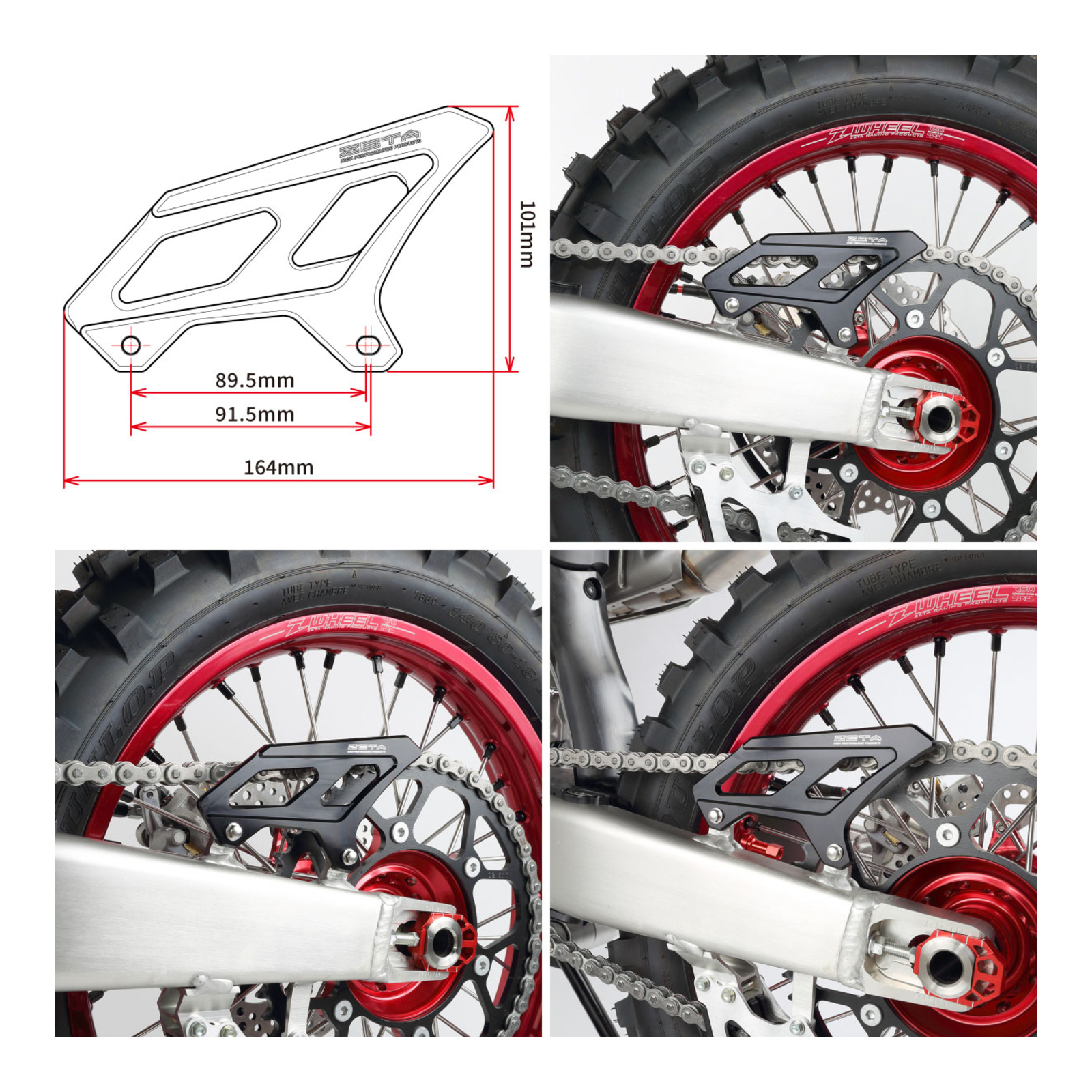 Zeta Heel Guard - Honda CRF450L ('19-), CRF450RL ('21-) - Black - Image 2