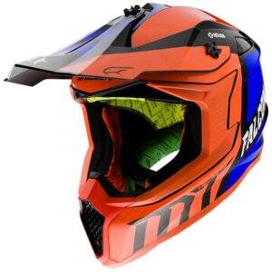 MT Falcon Motocross Helmet Warrior Gloss Pearl Fluor Orange - Image 1
