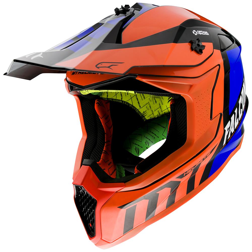 MT Falcon Motocross Helmet Warrior Gloss Pearl Fluor Orange