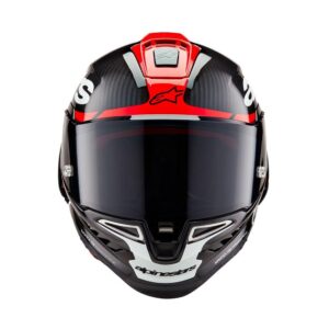 Alpinestars Supertech R10 Helmet Element Black Carbon/Bright Red/White Gloss - Image 3
