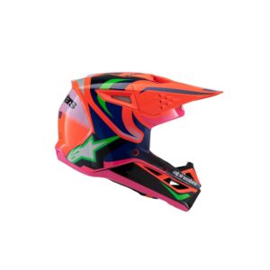 Alpinestars S-M3 Youth Motocross Helmet Deegan Orange Fluoro/Purple/Pink Fluoro Gloss - Image 1