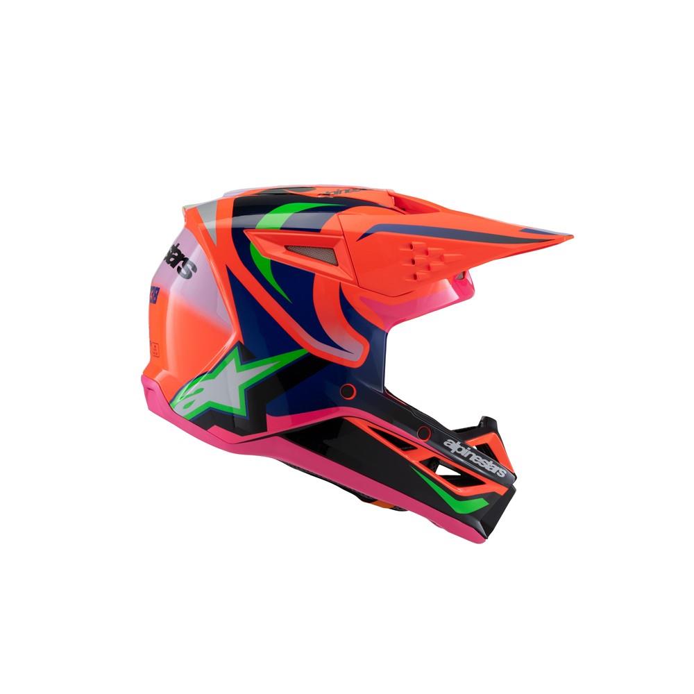 Alpinestars S-M3 Youth Motocross Helmet Deegan Orange Fluoro/Purple/Pink Fluoro Gloss