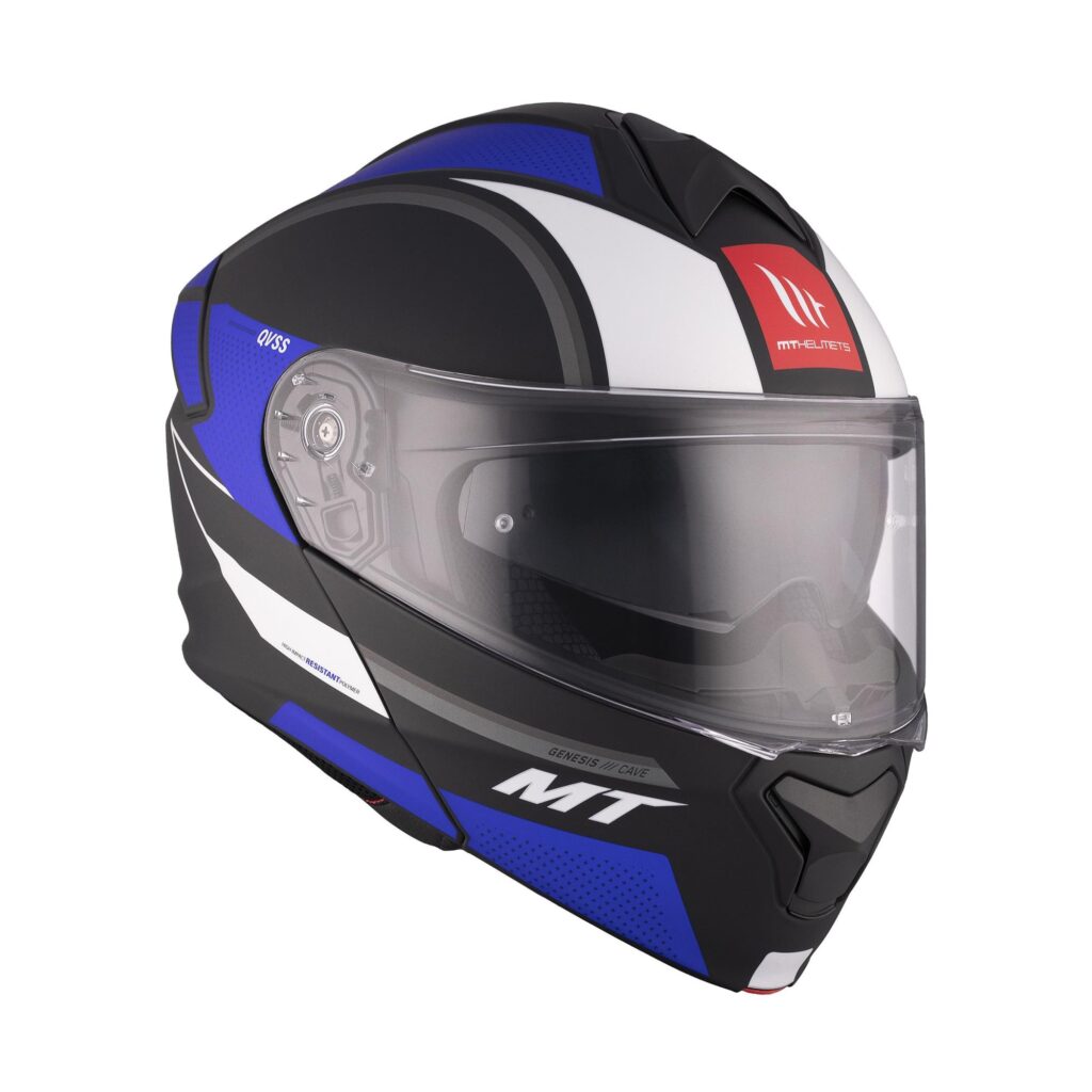 MT Genesis SV Cave Flip Front Helmet Black/Blue/White