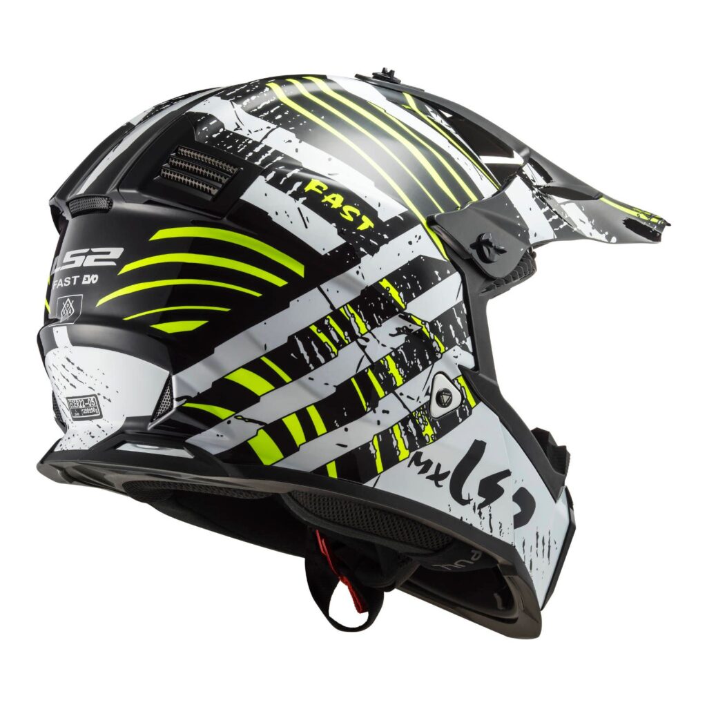 LS2 MX437 Fast Evo Verve Motocross Helmet Black/White
