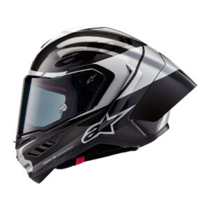 Alpinestars Supertech R10 Helmet Element Black Carbon/Silver/Black Gloss - Image 2