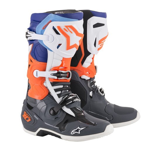 Motocross Boots Alpinestars Tech-10 Grey/Orange/Blue