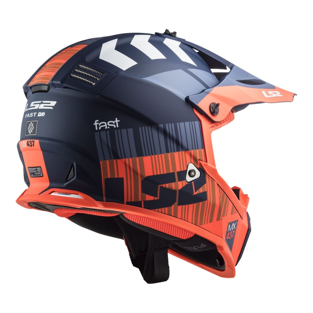 LS2 MX437 Fast Evo XCode Motocross Helmet Matte Blue/Orange